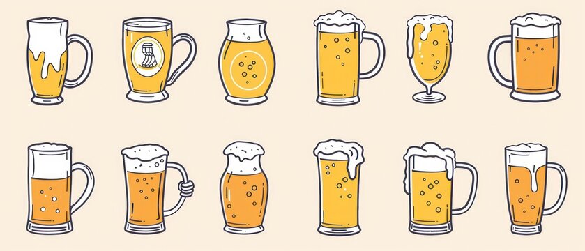illustration of a frothy beer mug, representing a classic icon of beverage enjoyment in bars and pubs