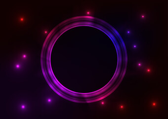 Len digital technology neon geometric circle abstract background