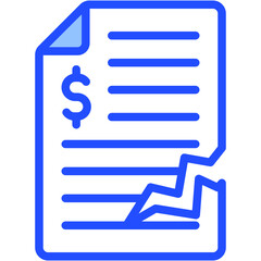 Fototapeta premium Bankruptcy Papers Icon