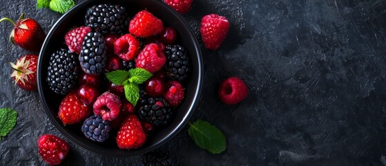 fresh berries, symbolizing their health benefits and delicious taste, perfect for promoting a balanced diet and wholesome eating
