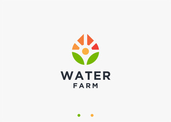 water farmer logo design vector silhouette illustration