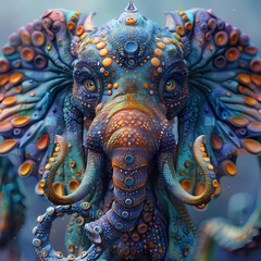 Amazing digital portrait of elephant By Generated AI