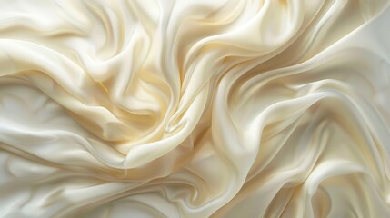 Fototapeta premium Abstract background of flowing, ivory fabric. Soft, smooth texture.