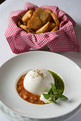 Italian food - fried eggs with bacon