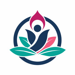 yoga lotus pose, Spa Center 2d logo icon, Spa vector illustration, silhouette, logo, eps File, Spa Center design, Creative Logo Icon white Background png