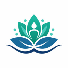 abstract green leaf, Spa Center 2d logo icon, Spa vector illustration, silhouette, logo, eps File, Spa Center design, Creative Logo Icon white Background png