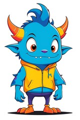 Fototapeta premium Unique and brightly colored monster character designs for screen printing on clothes. Modern, attractive and eye-catching style, suitable for all ages