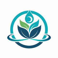 water drop and leaf, Spa Center 2d logo icon, Spa vector illustration, silhouette, logo, eps File, Spa Center design, Creative Logo Icon white Background png