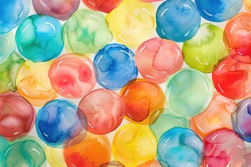 Pastel colored watercolor bubble gum background with whimsical and playful style
