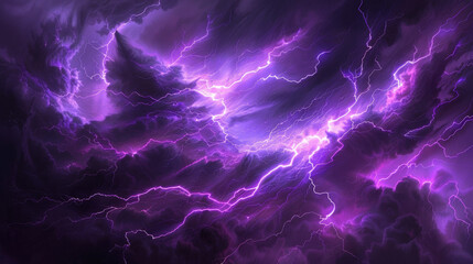 Lightning, purple lightning against a dark background with a stormy sky, thunderstorm, electric light effects, thunder storm
