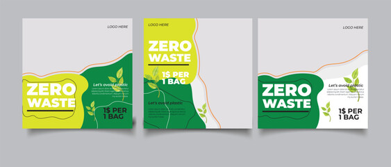 Zero waste squared flyer template