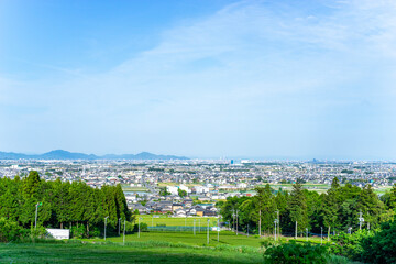 高台から眺める池田町