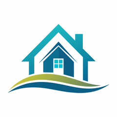 green house icon, an elegant emblem-style logo for a real estate agency, real estate 2d logo icon, real estate vector illustration, eps File,, Creative Logo Icon