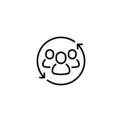 Customer, staff, employee editable stroke outline icon isolated on white background flat vector illustration. Pixel perfect.