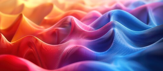 Obraz premium Visualization of 3d abstract multi-colored weaving lines