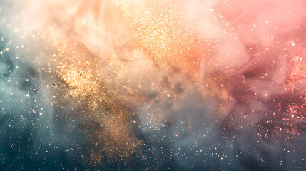 Fototapeta premium Abstract Artistic Background with Colorful Smoke and Glitter Particles in Soft Pastel Tones