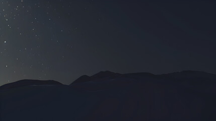 Fototapeta premium Starry Night Sky Over Mountain Range with Silhouetted Peaks and Clear Dark Sky