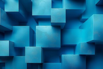 青の立方体の抽象背景