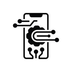 Black solid icon for technology 