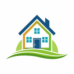 green house icon, an elegant emblem-style logo for a real estate agency, real estate 2d logo icon, real estate vector illustration, eps File,, Creative Logo Icon