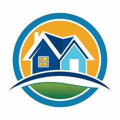 green house icon, an elegant emblem-style logo for a real estate agency, real estate 2d logo icon, real estate vector illustration, eps File,, Creative Logo Icon