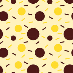 banana chocolate milk seamless pattern yellow background