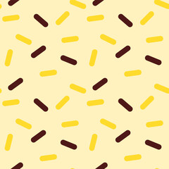 banana chocolate milk seamless pattern yellow background