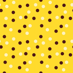 banana chocolate milk seamless pattern yellow background