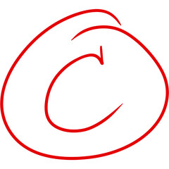 Grade results. Hand drawn grade in red circle. 