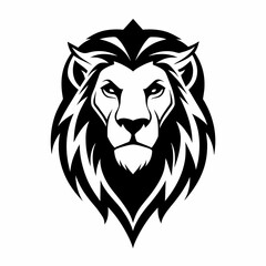 lion head logo vector illustration, lion silhouette, logo, eps File, tiger isolated on white, tiger Logo Icon white Background png