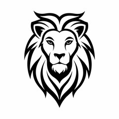 Obraz premium lion head logo vector illustration, lion silhouette, logo, eps File, tiger isolated on white, tiger Logo Icon white Background png
