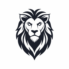 Fototapeta premium lion head logo vector illustration, lion silhouette, logo, eps File, tiger isolated on white, tiger Logo Icon white Background png