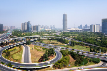 Modern Cityscape with Elevated Highways