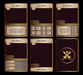 card game design with a turn-of-the-century theme and golden colors, for card game design, print and resources © Farhan