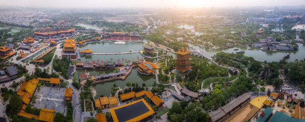 Majestic Aerial View of Historical Chinese City
