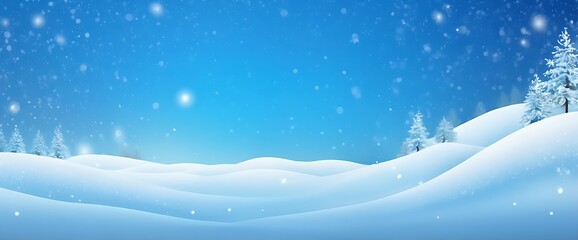 winter background of snow and frost with landscape of forest, abstract background illustration