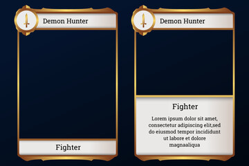 card game design with a turn-of-the-century theme and golden colors, for card game design, print and resources © Farhan