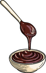 Cocoa Chocolate Dip Vector Graphic Art Illustration Clipart