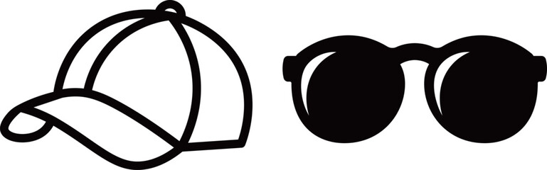 帽子　サングラス　アイコン