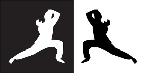  IIlustration Vector graphics of Tai-Chi Silhouette icon