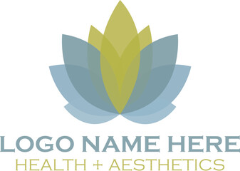 Obraz premium Lotus flower Aesthetic, spa, lotus, leaf, beauty, yoga vector logo design