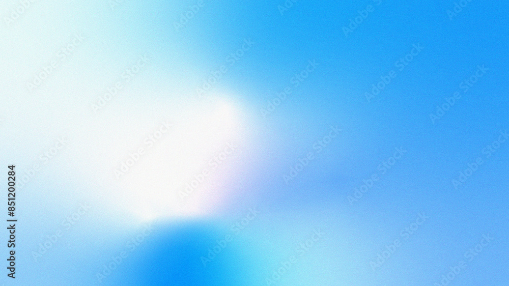 Wall mural abstract soft dreamy blue gradient background with noise grain effect texture