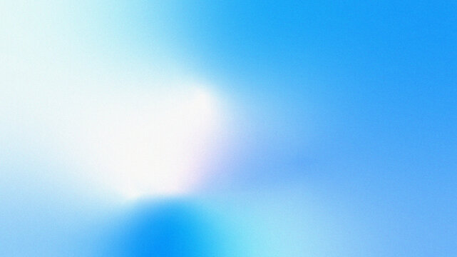 Abstract soft dreamy blue gradient background with noise grain effect texture
