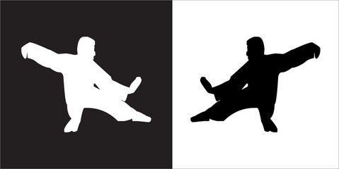  IIlustration Vector graphics of Tai-Chi Silhouette icon