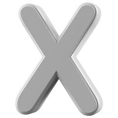 Obraz premium Silver 3D Font Letter X uppercase