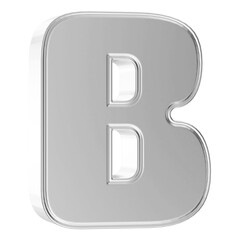 Silver 3D Font Letter B uppercase