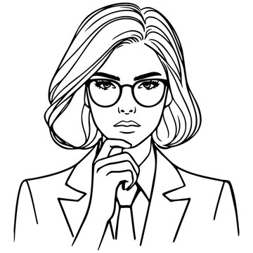 recommend clip art: Woman Face Thinking Line Art.