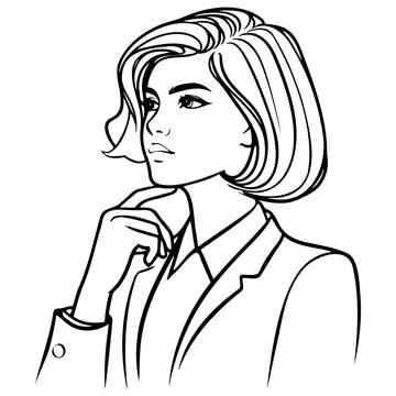 recommend clip art: Woman Face Thinking Line Art.