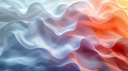 Obraz premium A minimalist abstract background with thin, wavy lines in soft pastel colors, creating a sense of movement and fluidity over a white backdrop, giving a light and airy feel. Abstract Backgrounds