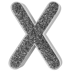 Obraz premium Silver 3D Font Letter X uppercase